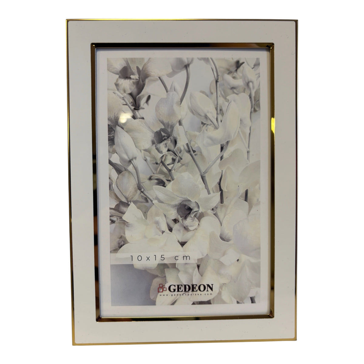 Metal frame white with gold