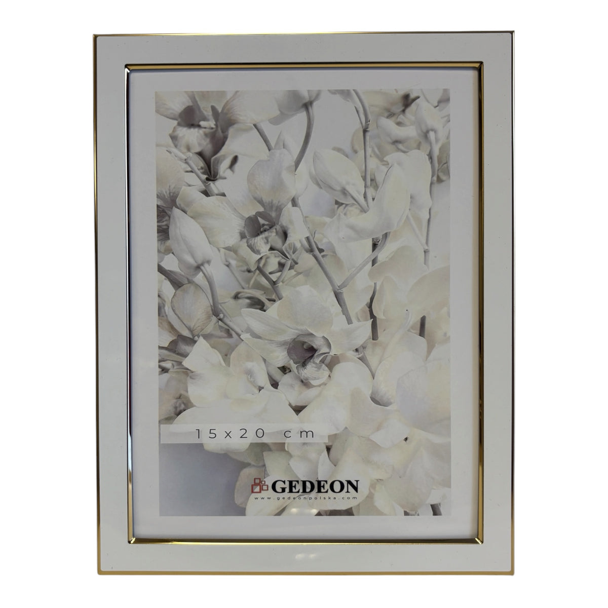 Metal frame white with gold