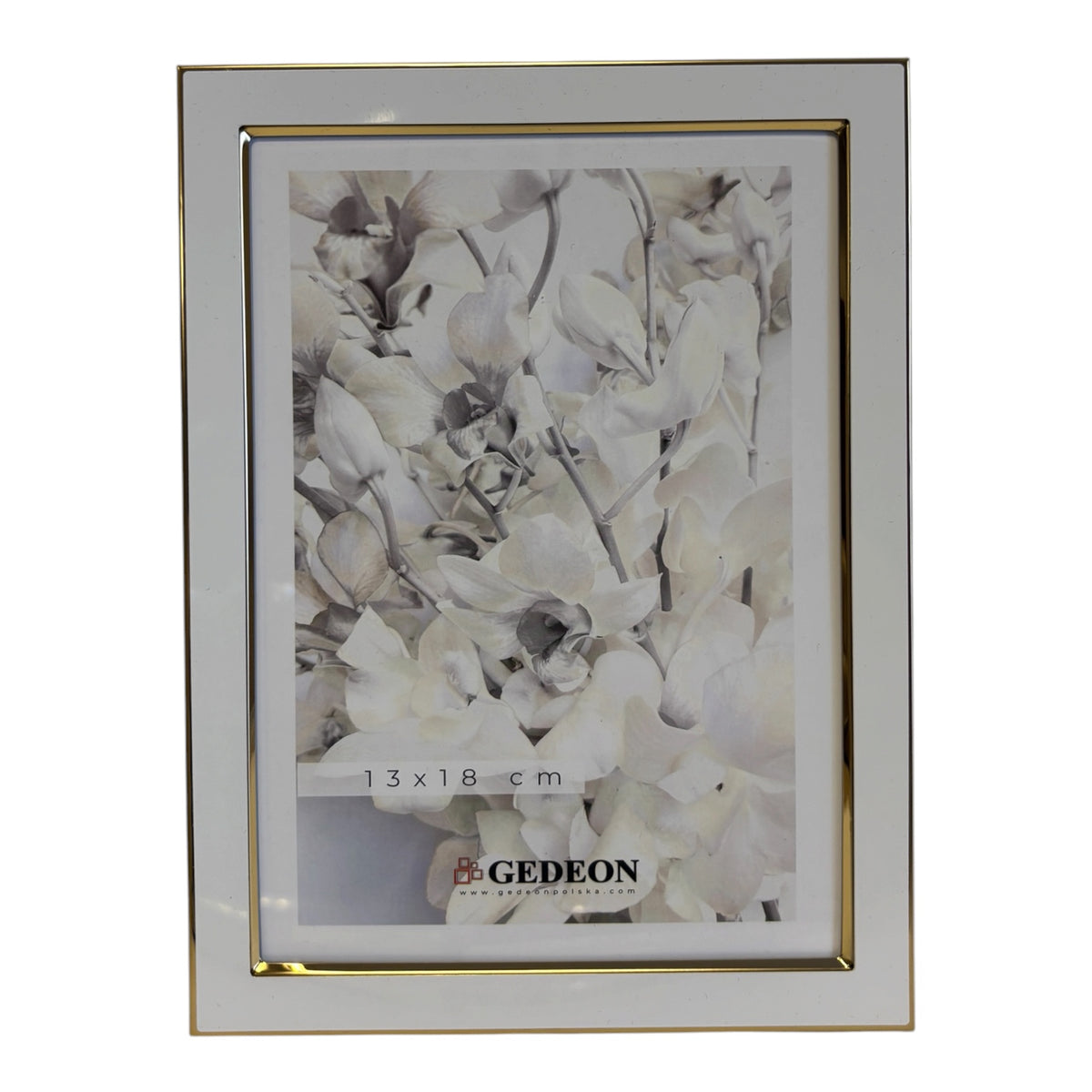 Metal frame white with gold
